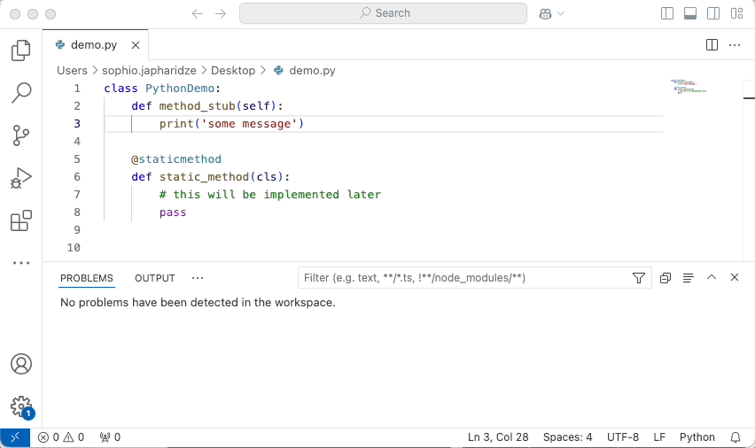 Highlighting issues in code.