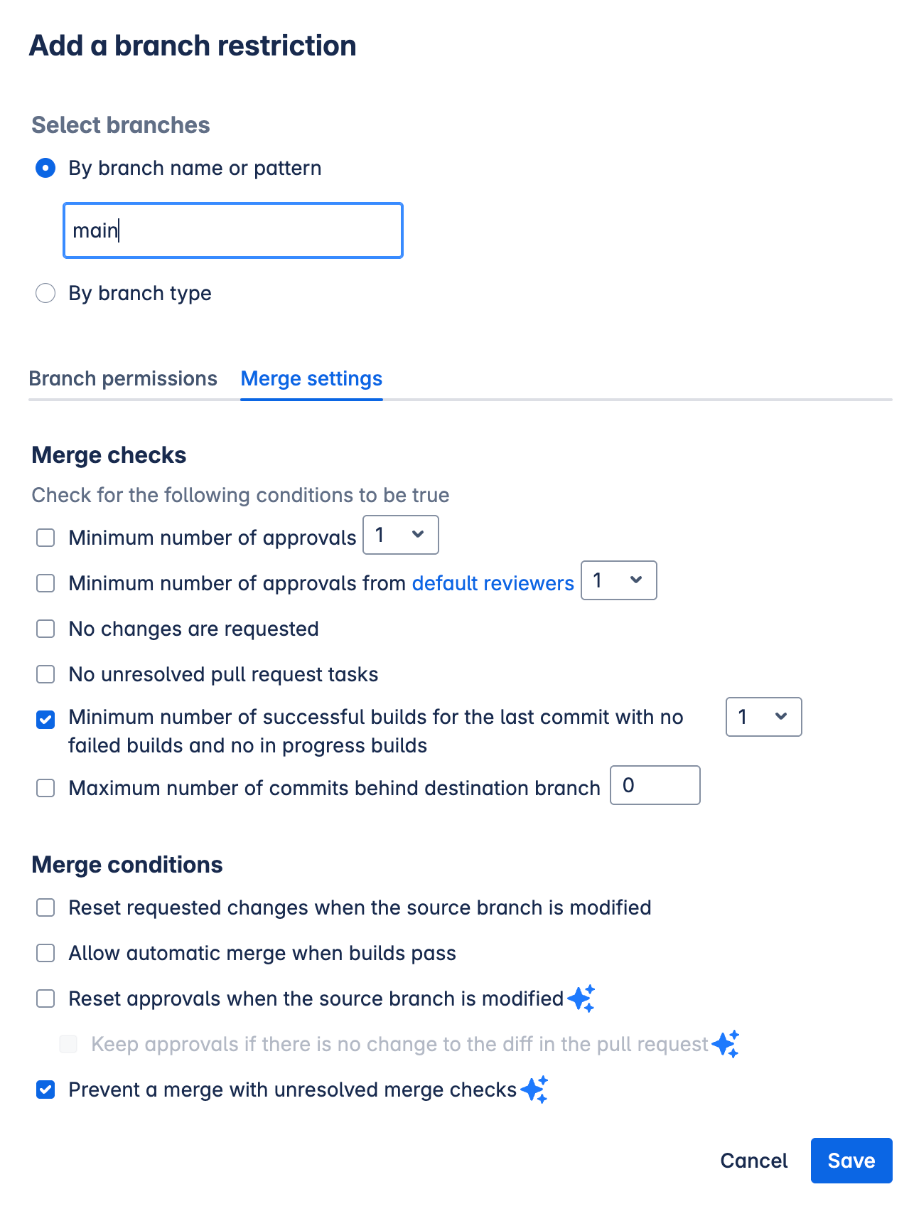 Add a branch restriction