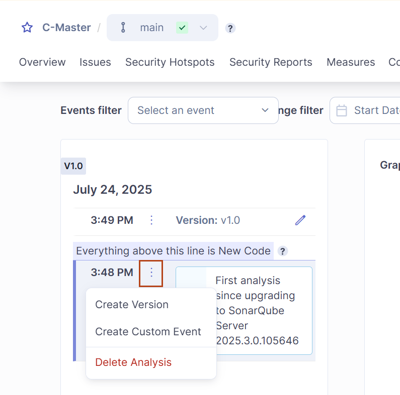 Deleting the project’s snapshot